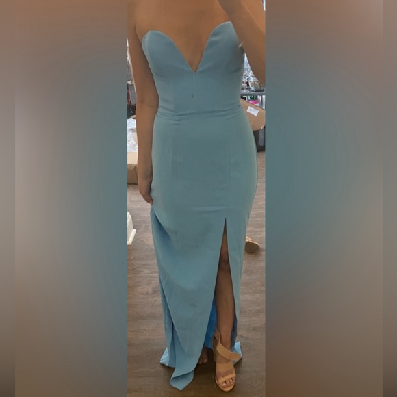 REVOLVE, Amanda Uprichard, CHERRI GOWN, worn once. Size: XS, Color: Pacific - Picture 4 of 9